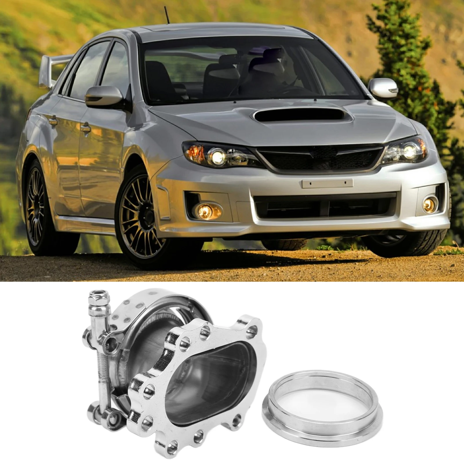 8 Bolt Turbo Downpipe Flange Stainless Steel 2.5in V Band Connector for T25 T28 GT25 GT28 Turbo view 4