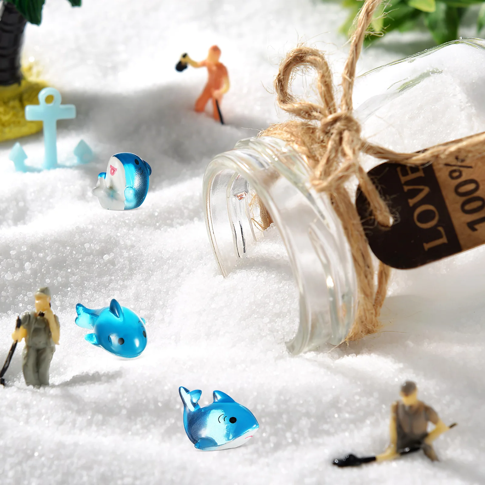 

6Pcs Miniature Shark Resin Ocean Animals Wear Resistant Aquarium Decor Micro Landscape Decoration Miniature Resin Figures