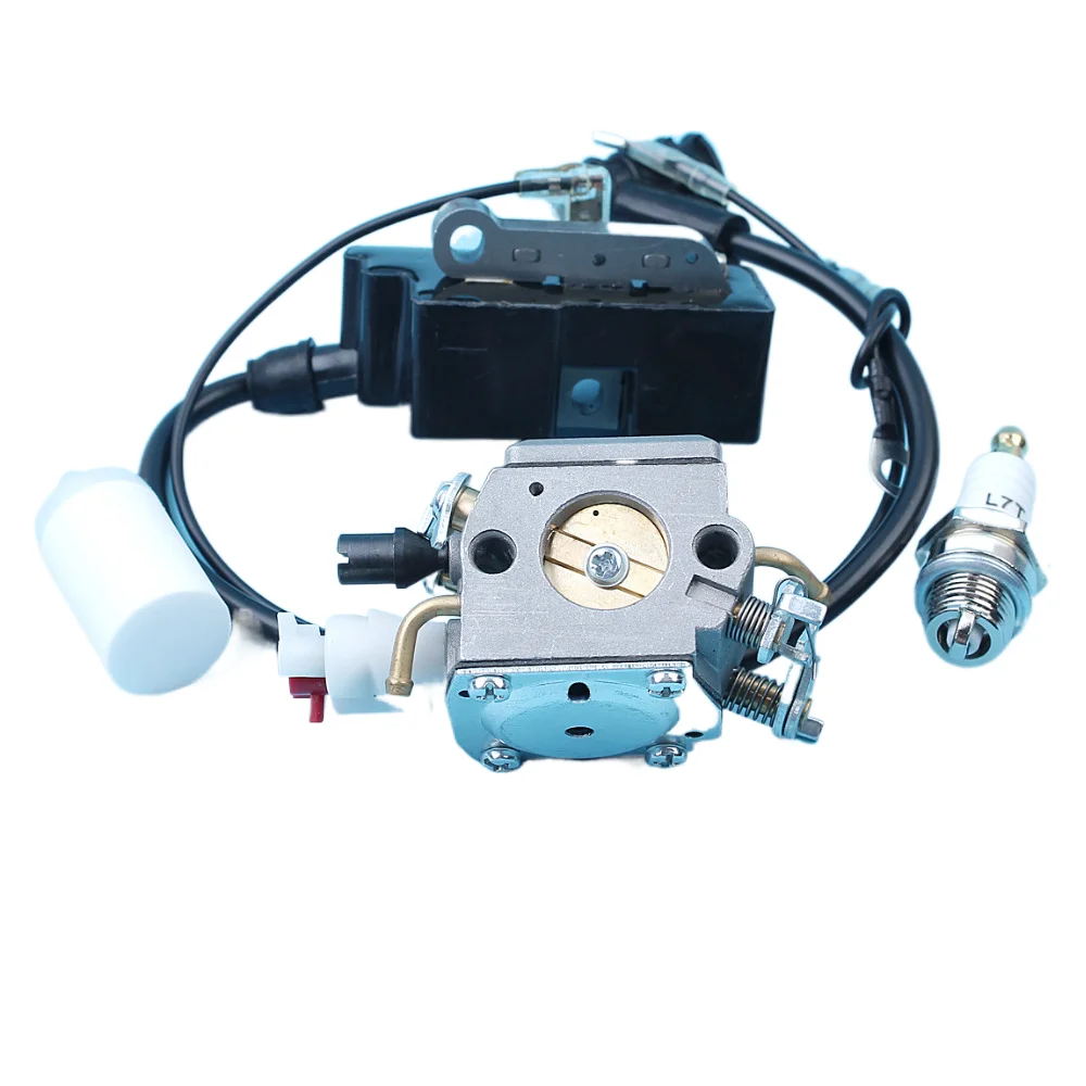 

Комплект катушек зажигания карбюратора для Husqvarna 340 345 346 350 353 E EPA Jonsered CS 2141 2145 2150, топливный фильтр для цепной пилы, свеча зажигания