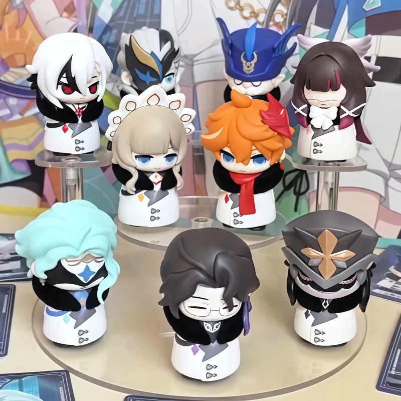 Mihoyo Genshin Impact Fatui Harbinger Q Version série boîte aveugle bureau Mini poupée modèle jouets tendance décoration cadeaux Surprise