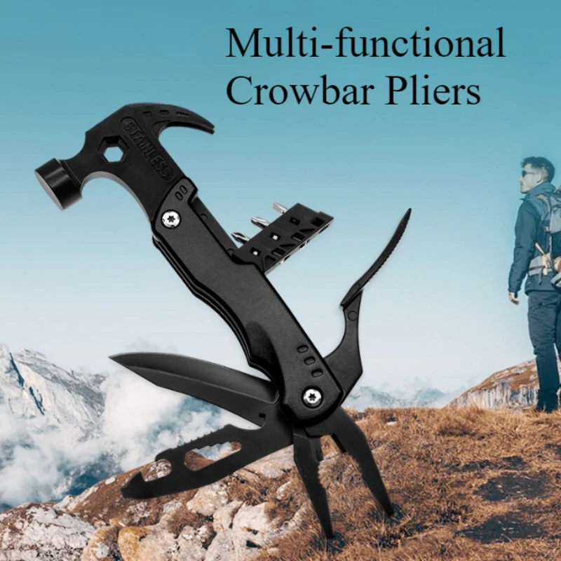 19-in-1 Folding Claw Hammer Multitool Portable Universal Pliers All-in-One Hand Tool for Outdoor CampingSurvival HouseholdRepair