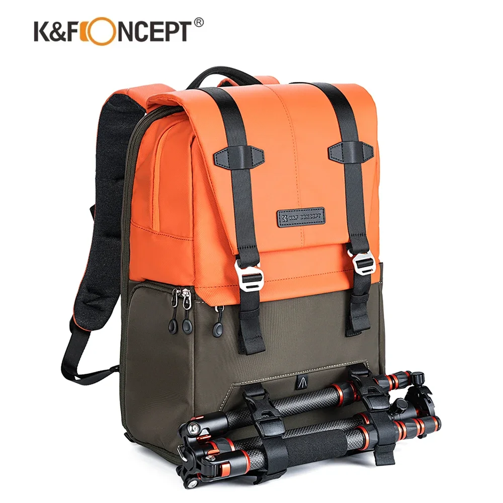 K&F CONCEPT 레인 커버 카메라 배낭 야외 여행 사진 가방 삼각대 측면 빠른 액세스 인체 공학적 디자인을 운반할 수 있습니다