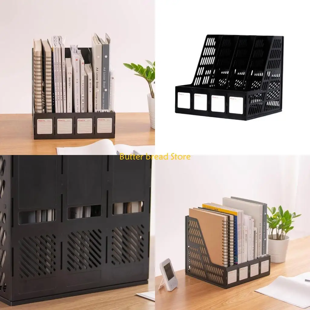 W89C Document Folder Magazine Large Capacity File Holder with 4 Compartment