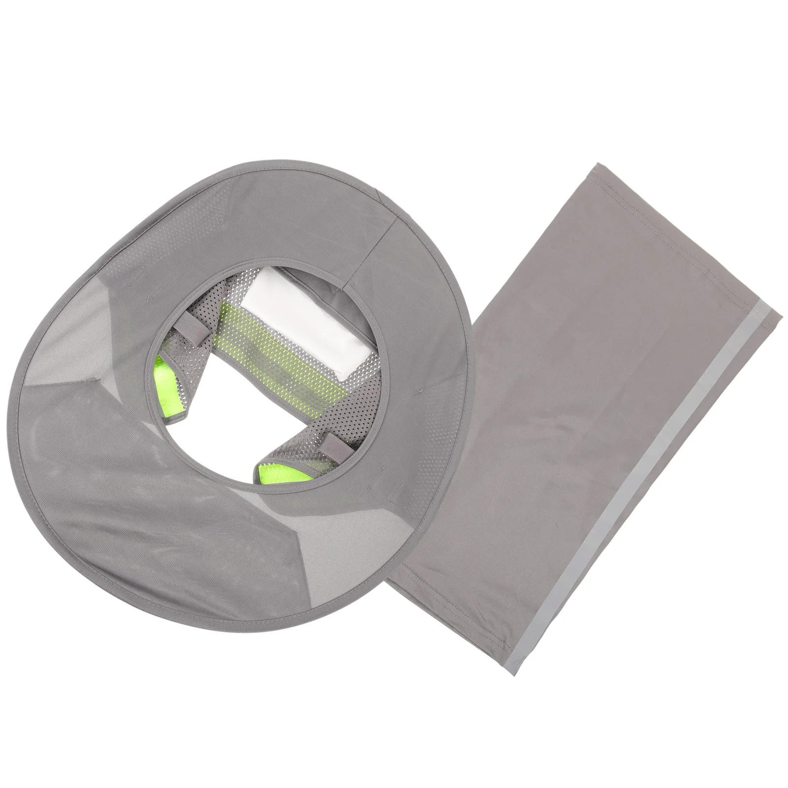

Sun Protection Hat Set Gray Ice Silk Hard Hat Shade Visor Neck Shield Construction Cover Wind Sand Proof Safety Gear