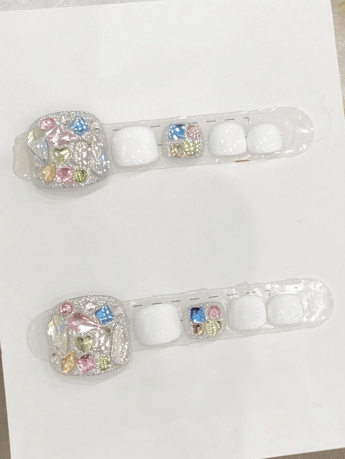 

10PCS Handmade Press On Toenail For Party And Daily Wear, Easy To Wear 10pcs Y2K Handmade Press On Toenail, Suitable For Girls And Women Festivals Parties And Music Festival And Daily Wear, Valentine's Day Mother's Day Gift.