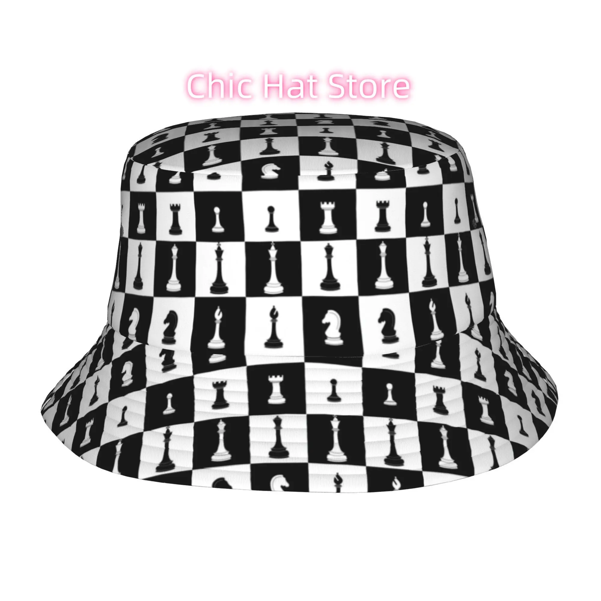 1pc Checkered Pattern Fully Printed Fisherman Hat, Unisex Outdoor Sun Hat, Sun Hats, Fashionable Bucket Hats, Is the Perfect