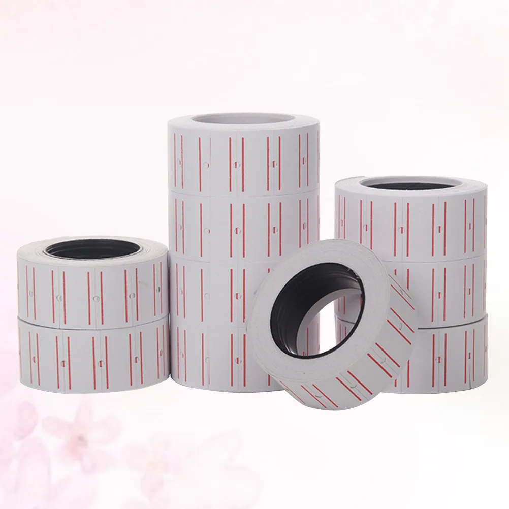 10 Rolls Price Tag Paper Adhesive Sticker Labels General Use for Supermarket Price Label Tags Sticker Labels Code Stiker Paper