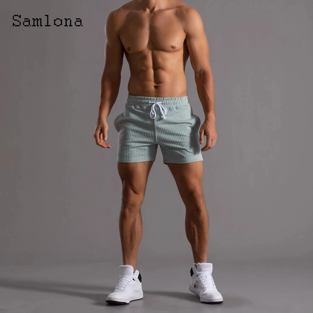 Men's Casual Shorts Sexy Leisure Short Pants Green Black Patchwork Lace-up Pocket Summer New Fashion Beach Shorts Male Clothing