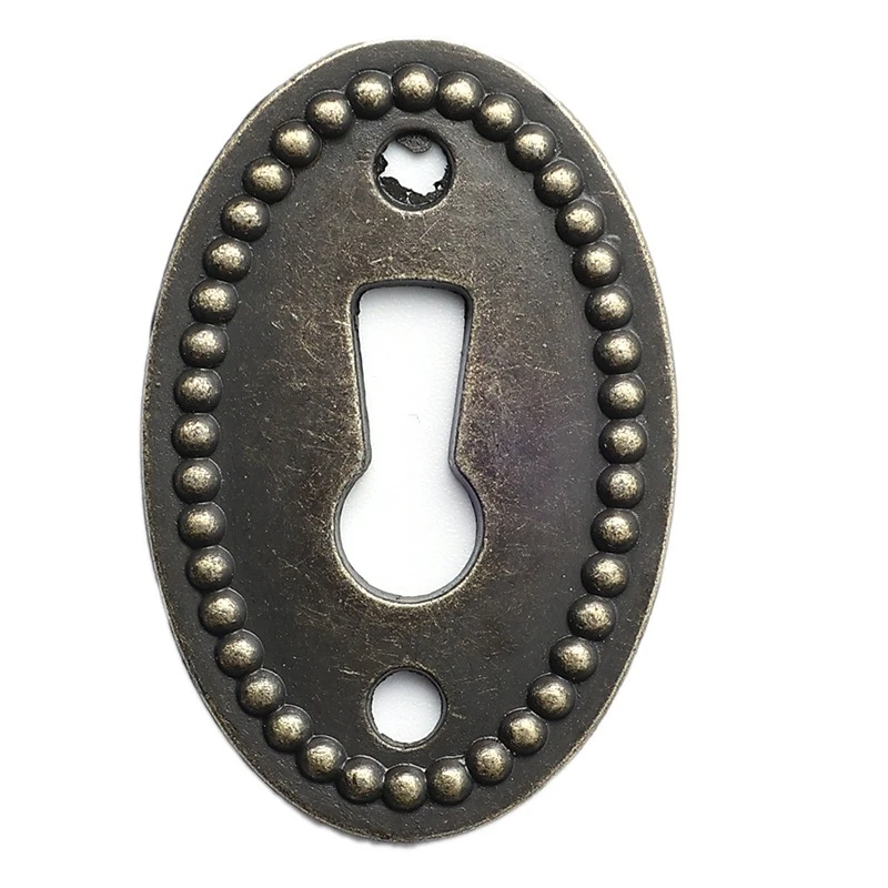 20 قطعة غطاء ثقب المفتاح البيضاوي إدراج النحاس الباب درج لوحة ثقب المفتاح غطاء Escutcheon لوحة قفل الباب إكسسوارات أثاث الأجهزة