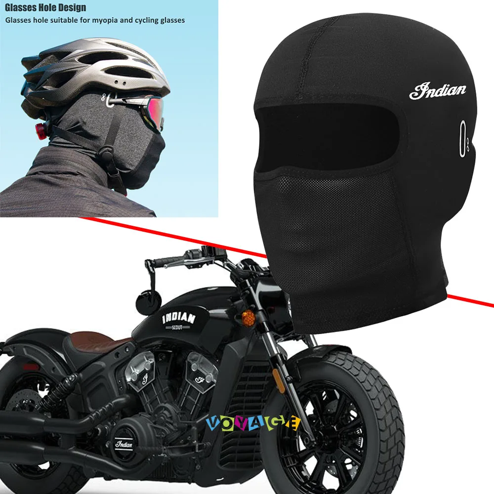 New For Indian scout / Sixty bobber Chief Vintage FTR Neck Full Face Mask Motorcycle Windproof Dustproof Face Shield Accessories