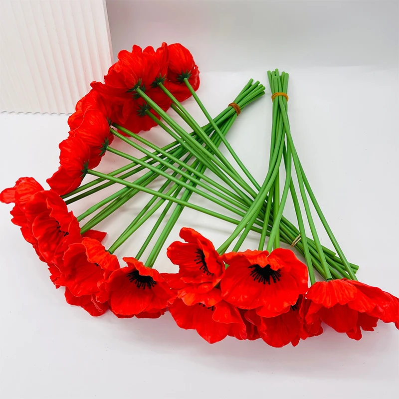 3/5 Stück künstliche Blumen, Blumenstrauß, Seidenmohn, künstliche Blumen für Heimdekoration, Garten, Party, Hochzeit, Dekoration, DIY-Zubehör – Detail 3