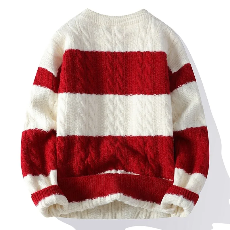 2024 New Fall Winter Korean Slim Pullovers High End Luxury Cashmere Sweater Men Soft Warm Mens Christmas Jumper M-4XL