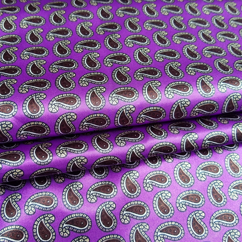1 Meter x 1,48 Meter ethnischer Paisley-Stoff für Schal, Hut, DIY, seidiger Satinstoff – Detail 32