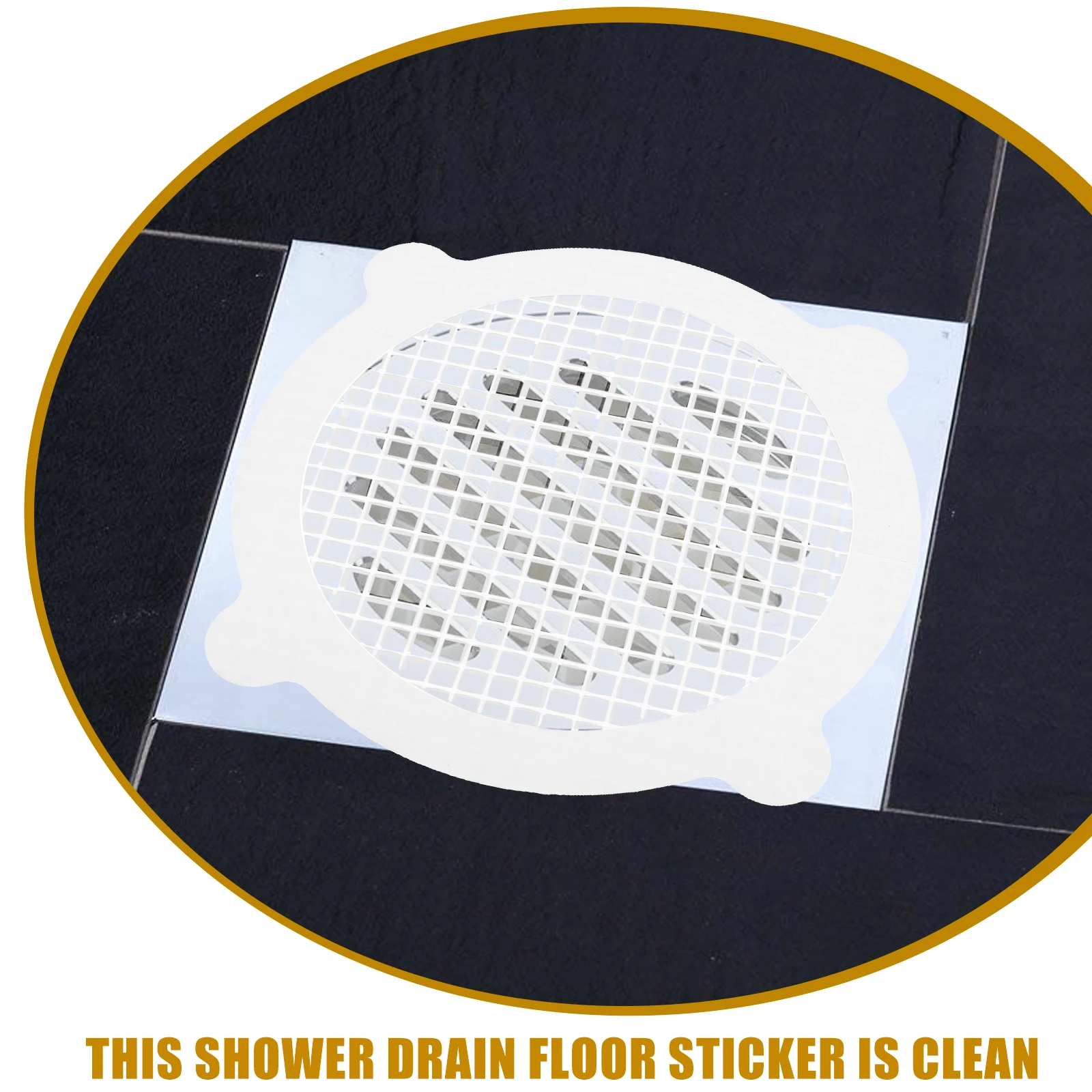 

50Pcs Floor Drain Sticker Bathroom Disposable Shower Hair Stopper Filter Decals Anti-Blocking Drain Hole Filtering Stickers