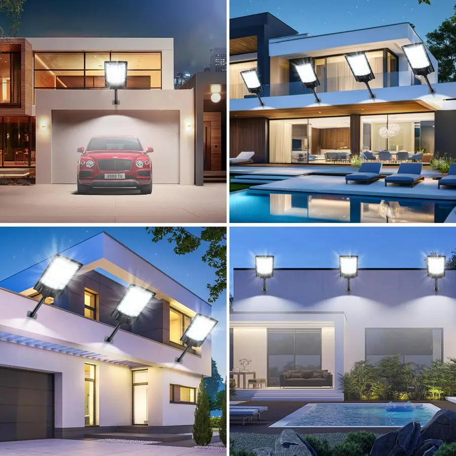 أضواء الشوارع في الهواء الطلق، 6500K خارج إضاءة مقاومة للماء ضوء الشارع من الغسق إلى الفجر، مصابيح زاوية واسعة مع مستشعر حركة أمبير عن بعد #5