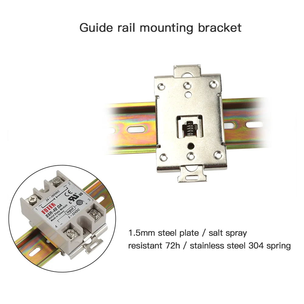 FYSETC Nickel Plated Steel 1.5mm Steel Plate DIN Rail Mounting Bracket For Voron 2.4 G3A SSR 3D Printer parts