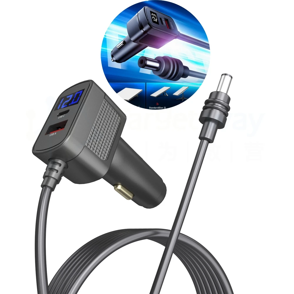 

3M для Starlink Mini Кабель питания DC12V-24V Адаптер прикуривателя Кабель питания с портом USB Type-C Светодиодный вольтметр для автомобильных автофургонов
