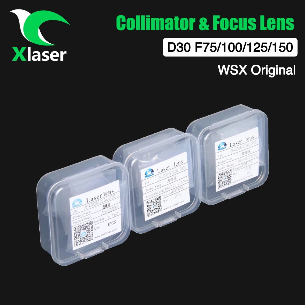 XLaser WSX Original Collimator Lens Focus Lens D30 F75/100/125/150 For WSX Fiber Laser Cutting Head KC13 KC15 NC30 HSG