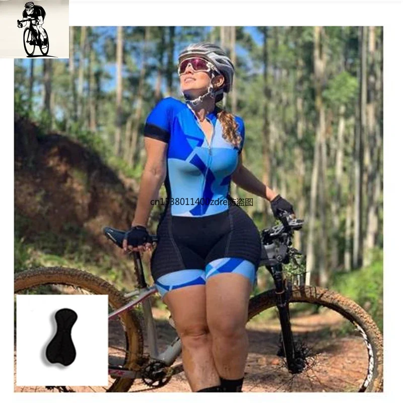 Women Short Sleeve Cycling Triathlon Suit Tres Pinas Trisuit Cycling Skinsuit Ciclismo Bike Jumpsuit Summer Speedsuit  Bodysuit