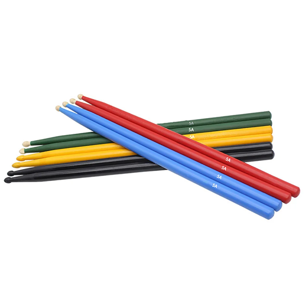 

5 Pairs Colored Drum Hammer Snare Sticks Bulk Kids Percussion Wooden 5A Drumsticks SetWood Anti Slip Easy Grip Suitable Acoustic