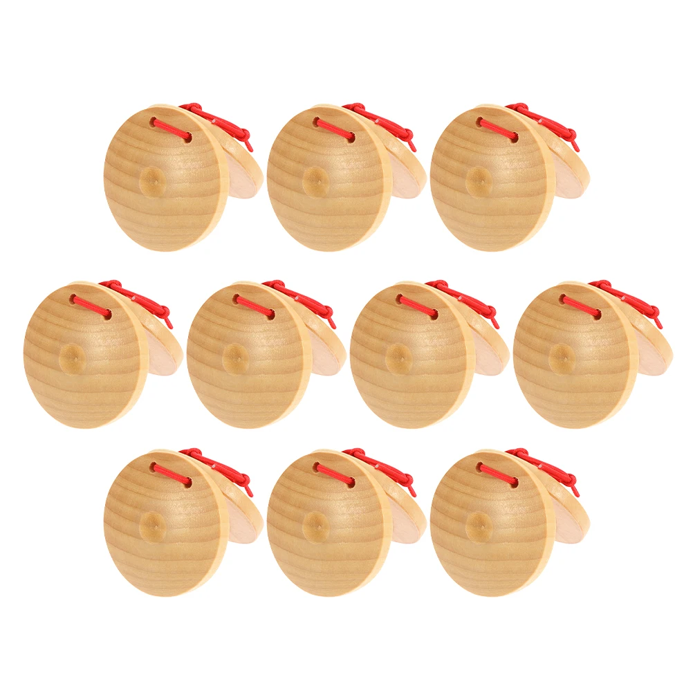 

10 Pcs Toys Finger Castanets Educational Musical Instruments Boutique Small Infant Khaki Hand Percussion Toddler