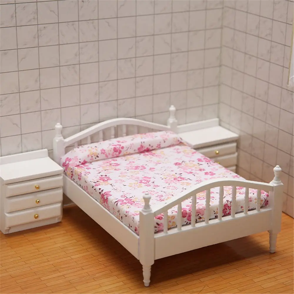 1:12 Doll Houses Creative Decoration Accessories Bedroom For Dolls Dollhouse Furniture Bed Miniature Furniture