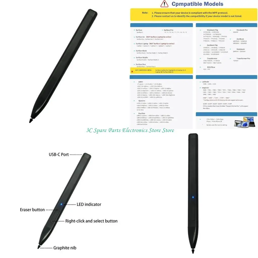 

SZ Rechargerable Drawing Pen Capacitive Styluses Pen for Slim Pen 2 Laptop Touchable