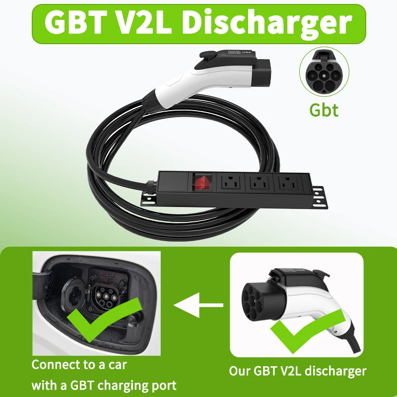WUFEN المكسيك BYD V2L محول GBT V2L مفرغ 16A 110 فولت الولايات المتحدة التوصيل المحمولة مركبة كهربية V2H مفرغ للسيارة المستوردة الصين