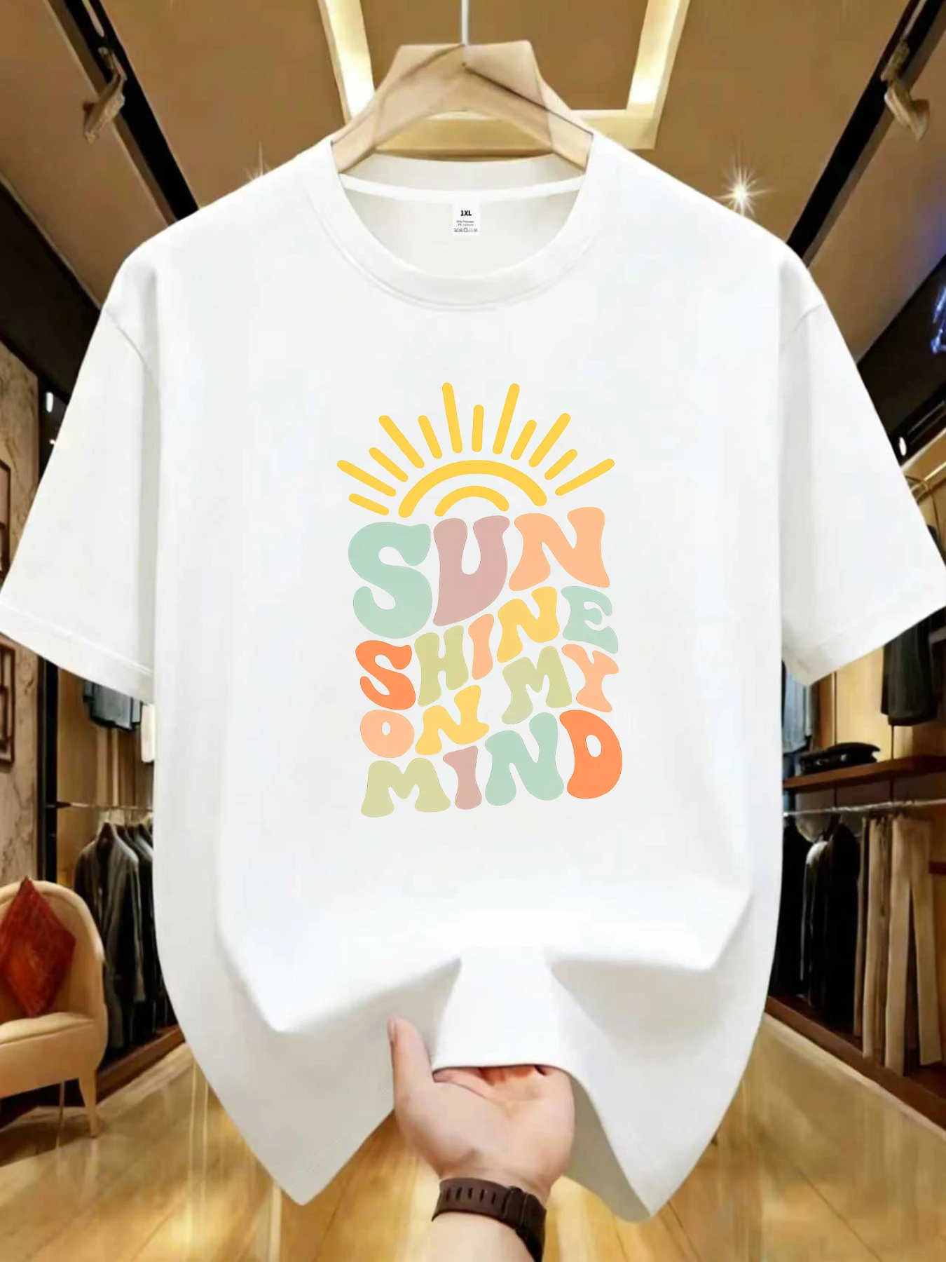 

【WZM1041171】Creative letter printed plus size women's round neck summer casual short sleeved street fashion versatile T-shirt