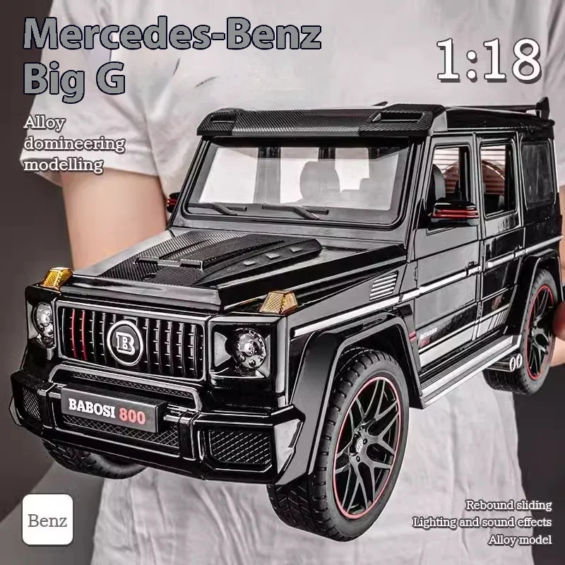 대형 1:18 메르세데스 벤츠 Brabus G800 스프레이 합금 SUV 다이 캐스트 모델이없는 일반 버전 소년을위한 어린이 선물 생일 선물