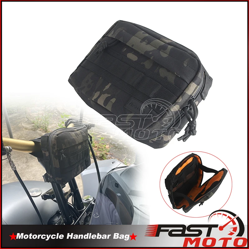 

Universal Club Style Motorcycle Handlebar T-Bar Bag Traveller Handle Bags Front Storage Bag For Harley Touring Softail Sportster