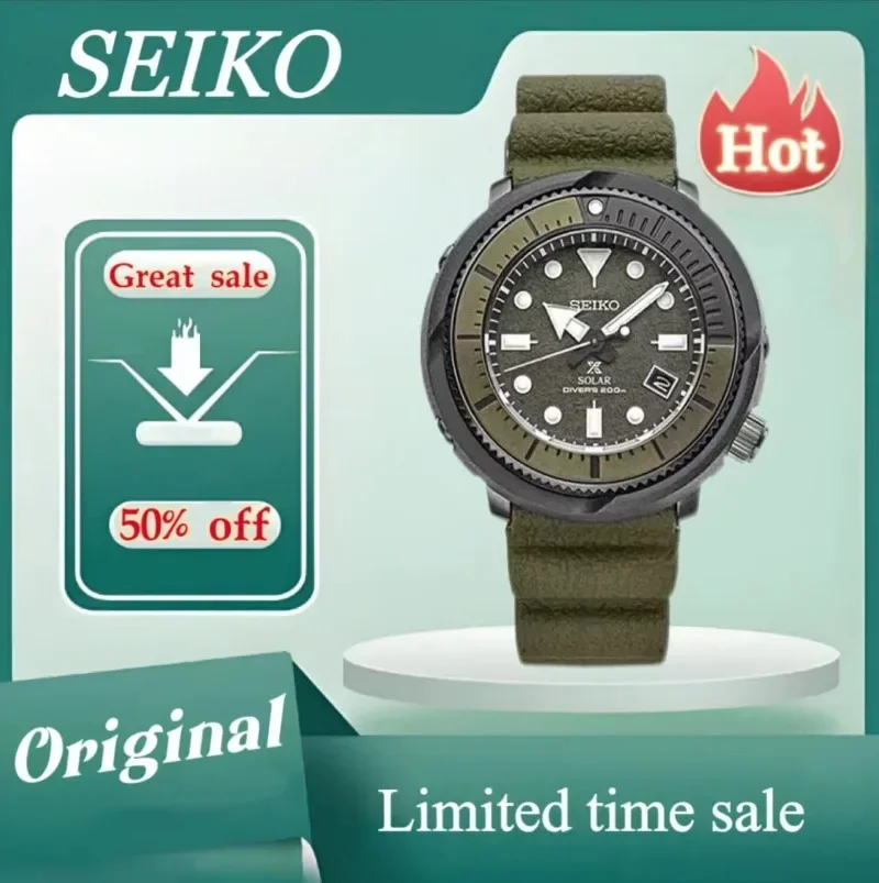 Original SEIKO SNE537 PROSPEX Series Men Watches  Luminous Circular Dial Sports Watch Calendar Silicone Strap Wristwatches