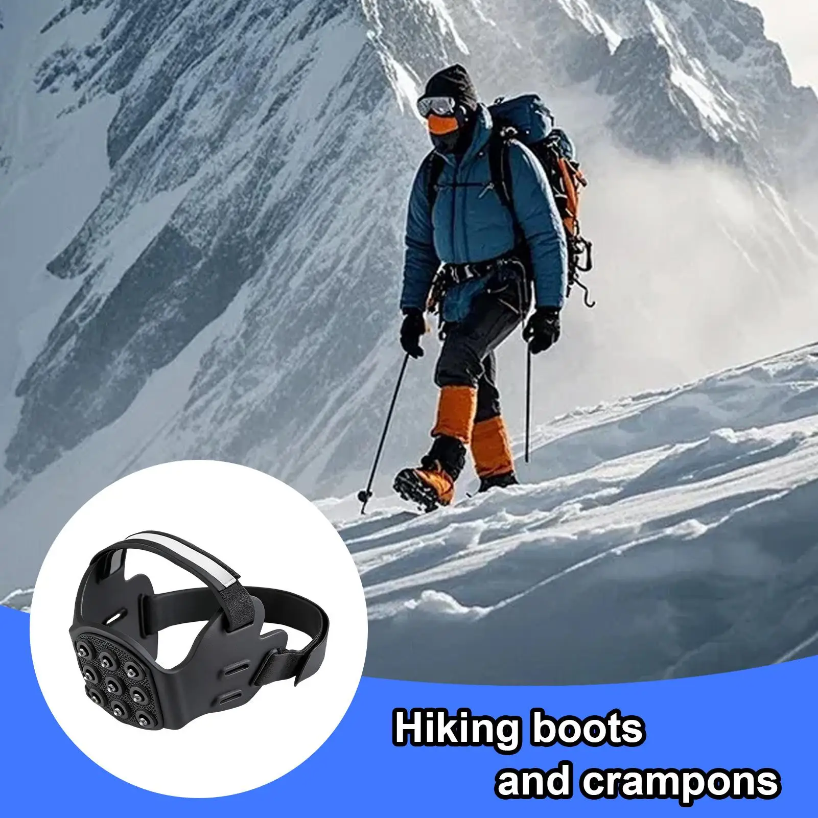 

Зимние накладки на обувь с шипами для ходьбы по льду и снегу, с отражающими полосами, для рыбалки и бега