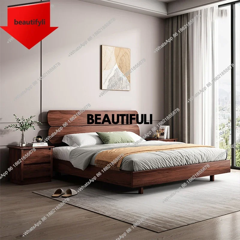 

Q181 Wood Loft 200× 180 Double Bed Bedroom Modern King Saving Small Hotel Beds Headboards Cabinets Camas De Dormitorio Furniture