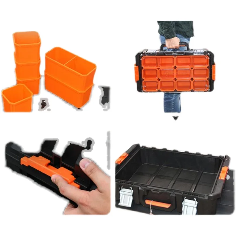 Tools for household multi-functional stacking combination trolley storage box set