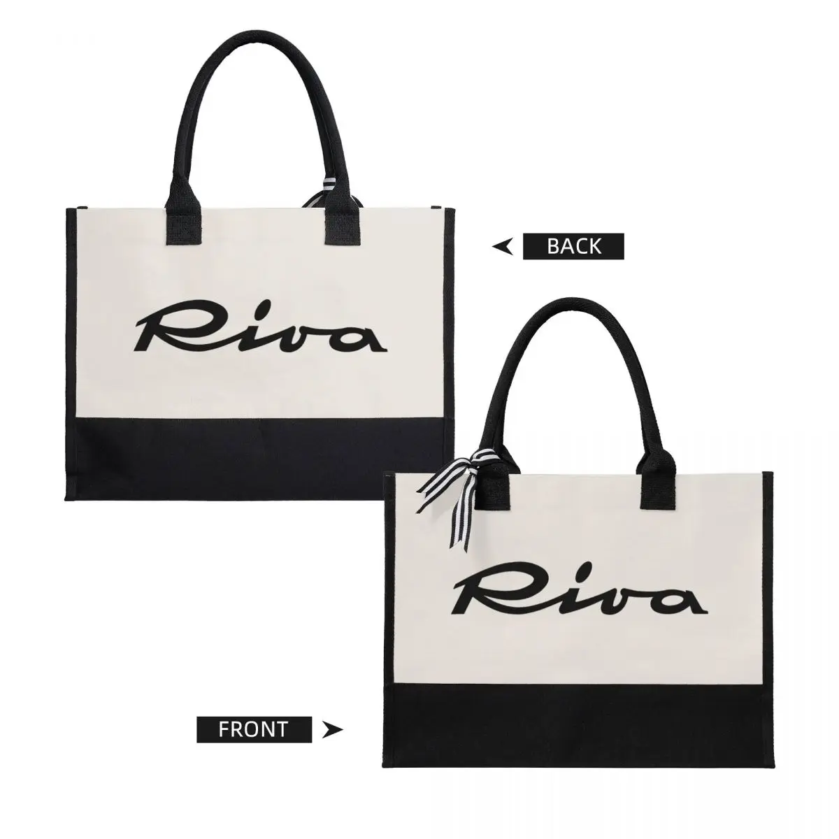 Bolsa de lona con logotipo Riva, bolso de compras, decoración de boda, viaje, mejor regalo de boda