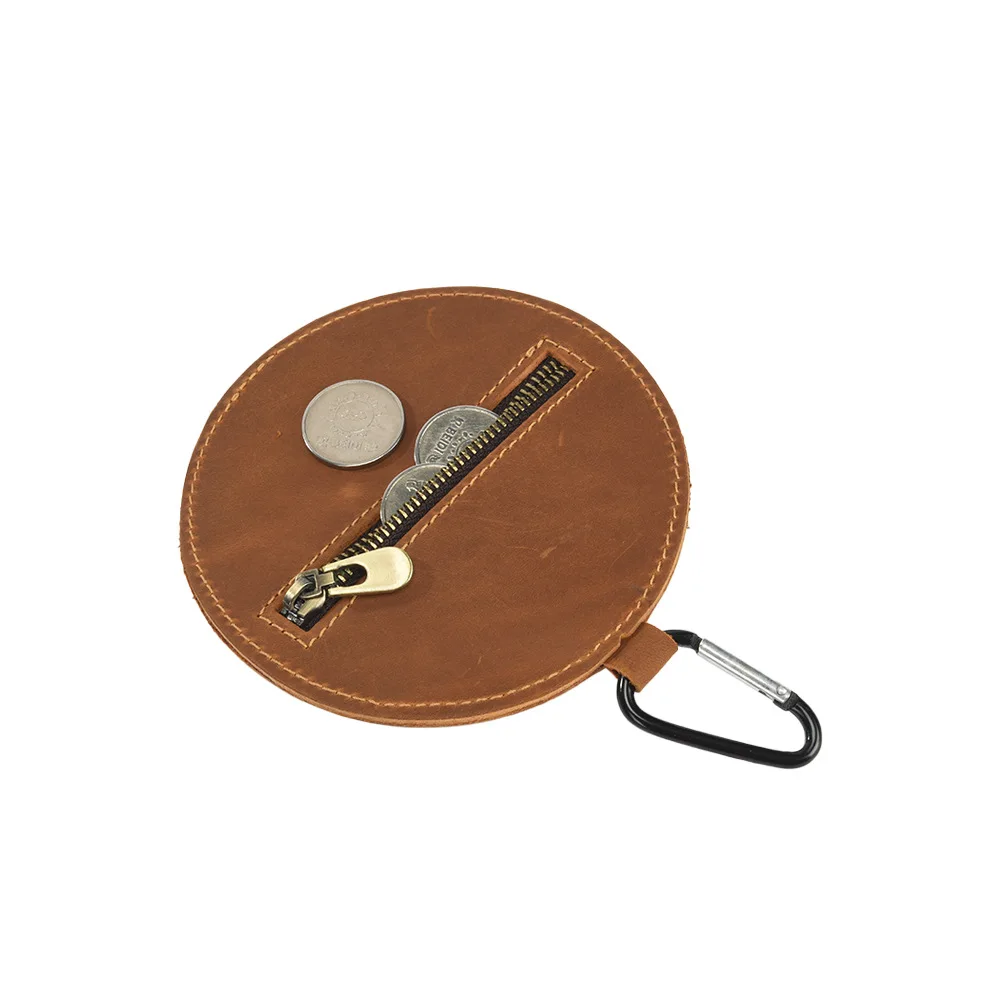 Coin Purses for Women Men Cute Hat Shape Coin Holders with Zipper Change Pouch Genuine Leather Mini Coins Wallet for Keys