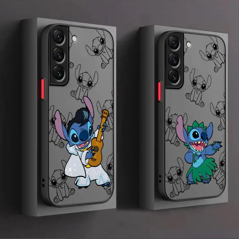 phone case for Samsung Galaxy S22 S24 ultra fe S10 20 S21 S23plus 10 Los casos matte frosted fundas Disney Space 626 Lilo Stitch