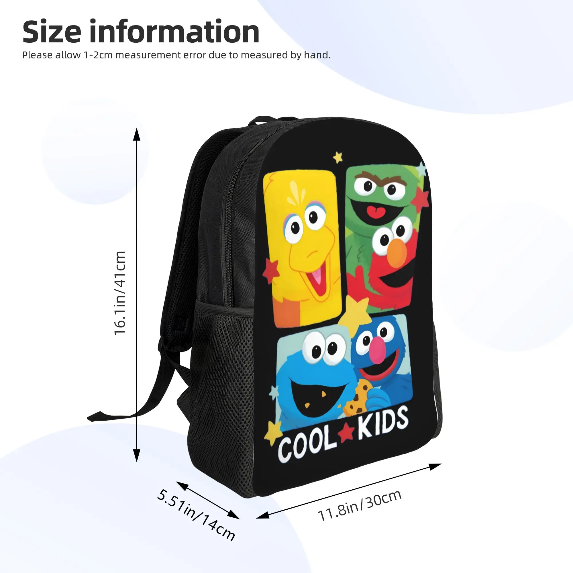 Cookie Monster Backpack for Women Men School College Students Bookbag Fits 15 Inch Laptop Cartoon Bags view 5