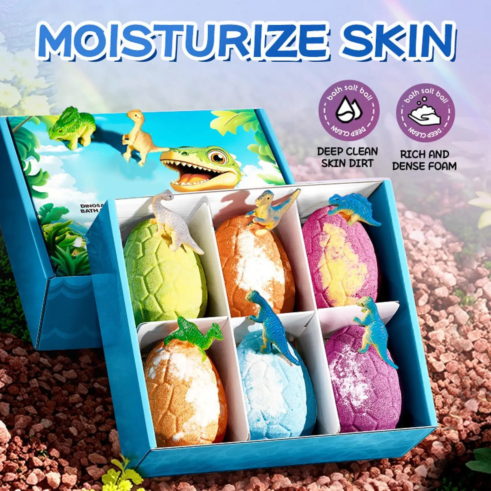 

6 Pieces Bath Balls with Toys Inside Scented Bubble Bath Salt Balls for Boys Girls Birthday Holiday Summer Travel Kids Bath Toy