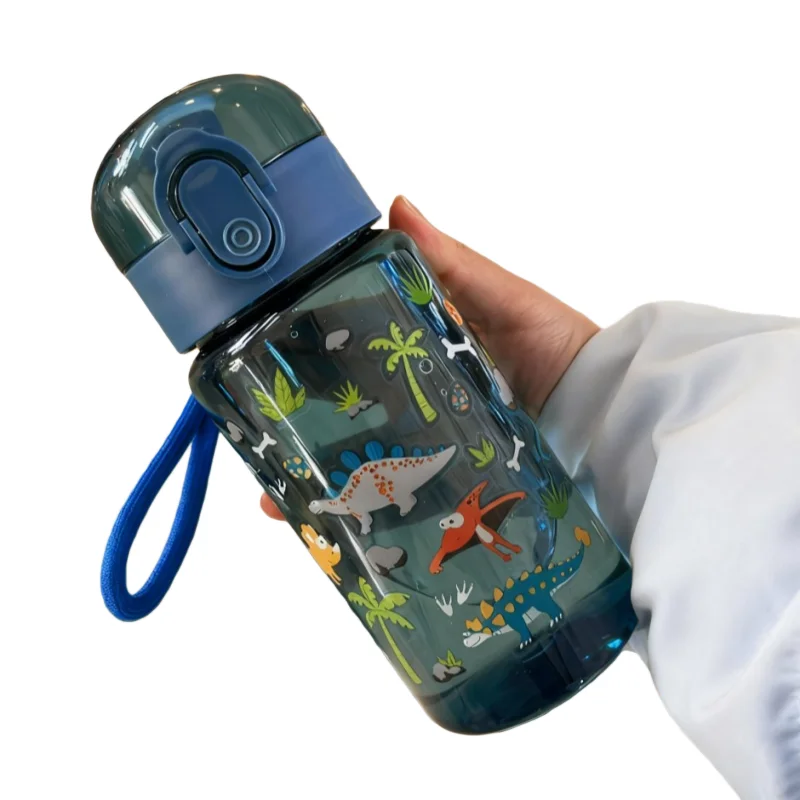 Children's Water Bottle for Summer Student Drinking Bottle Plastic 550ML Sports Water Bottle Portable Anti-fall and Leak Proof image 6