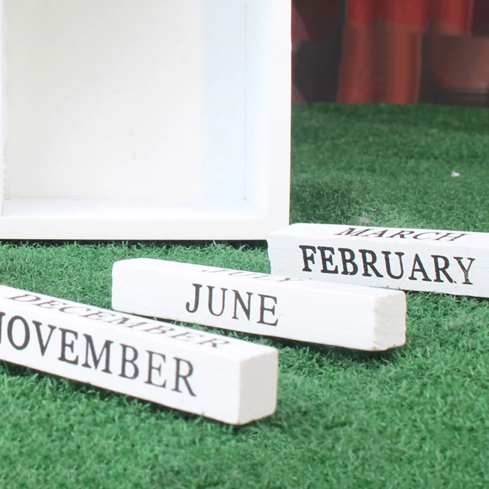 Wooden Perpetual Calendar Block For Desk Tabletop Date Changer Home Office Decor Teacher Gift Wood Block Calendar Stand Reusable