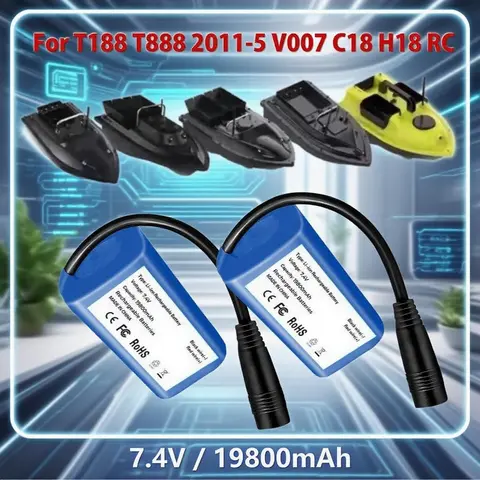 새로운 2S2P 7.4V 19800mAh 리튬 배터리 T188 T888 2011-5 원격 제어 검색 미끼 보트 예비 부품 RC 장난감 액세서리에 사용됨