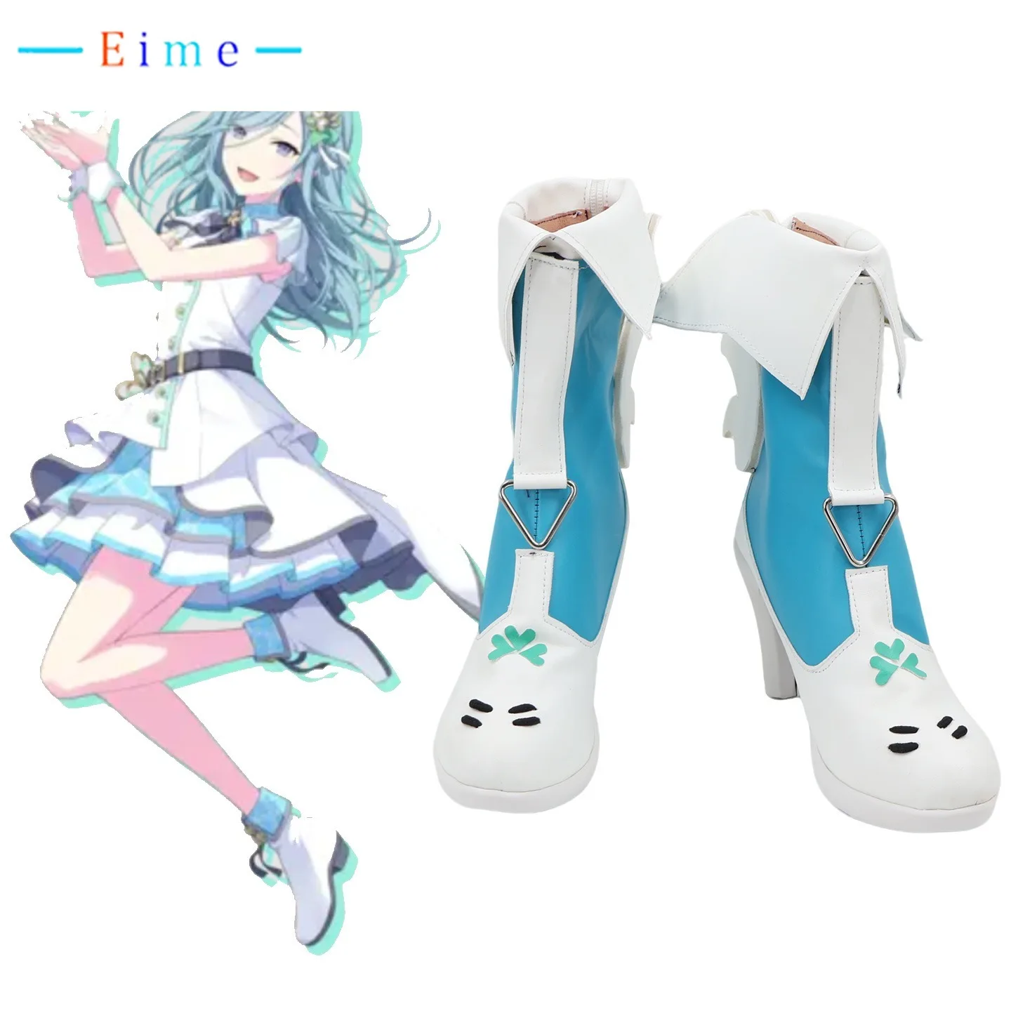 

PJSK Hinomori shizuku Cosplay Shoes Halloween Carnival Boots Anime Accessories PU Leather Shoes Cosplay Props Custom Made