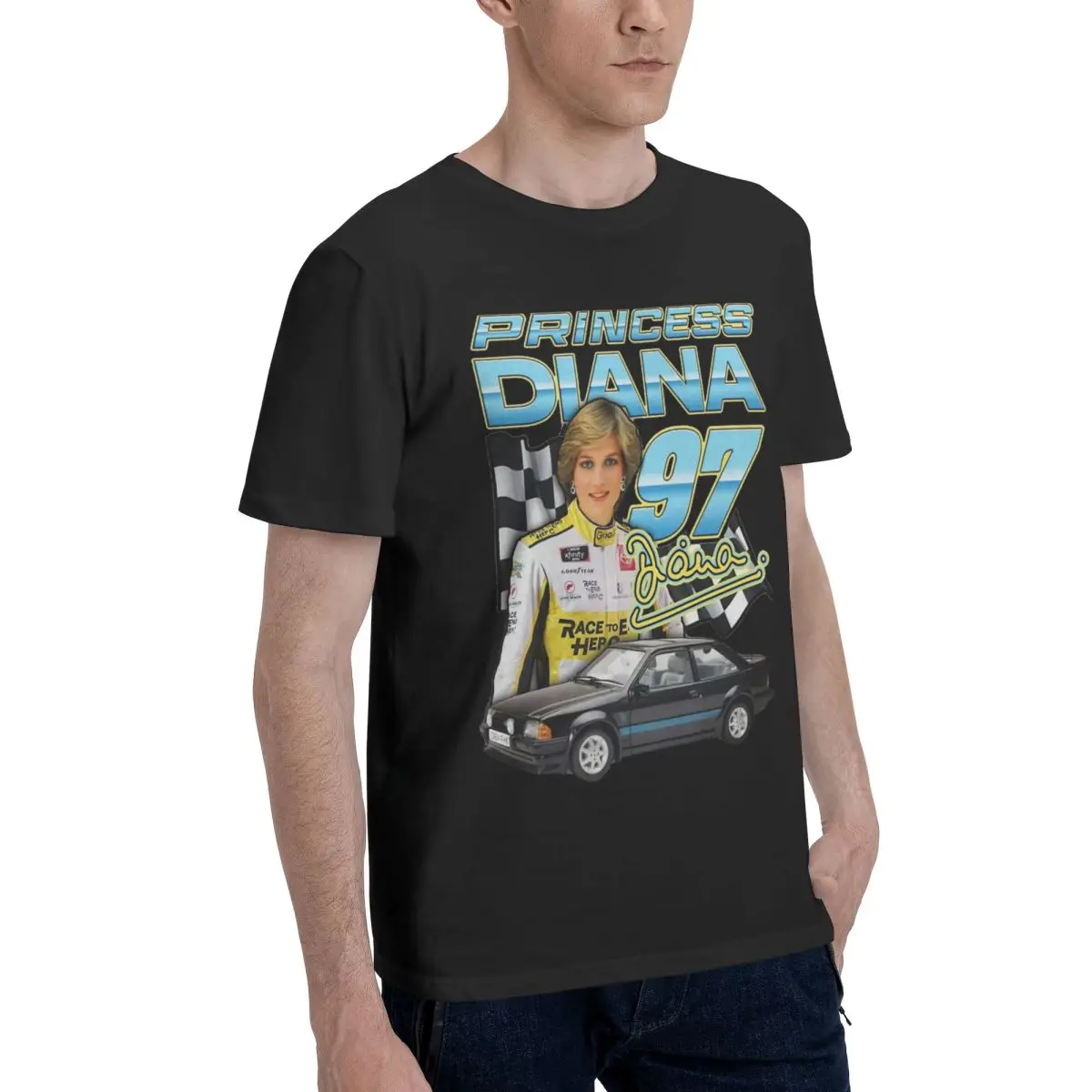 Vintage Princess Diana 97 T-Shirt for Men Crew Neck 100% Cotton T Shirt Short Sleeve Tees Gift Idea Clothing