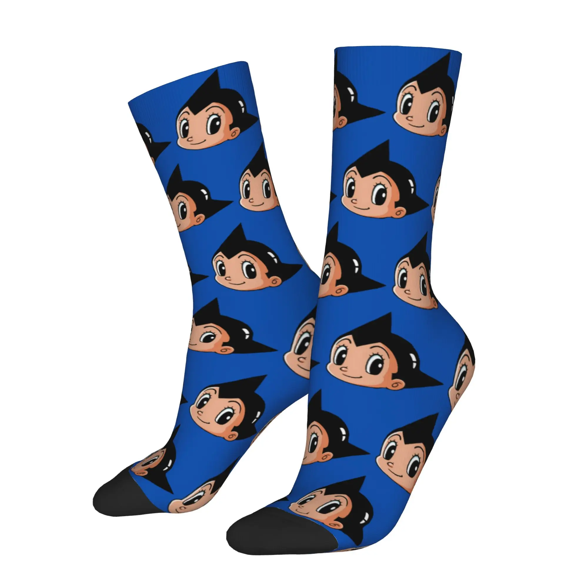 1 Pair Funny Crazy Sock for Men Jet Powered Flight Hip Hop Harajuku A-Astro Boy Pattern Printed Sock Novelty