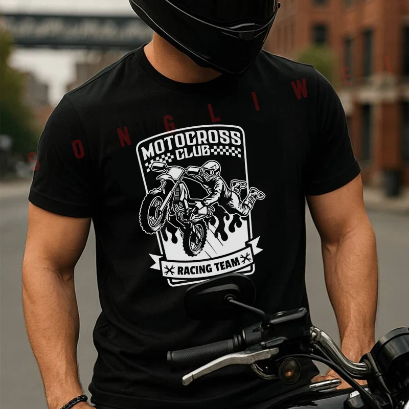 

Racer Or Motorcross Sport Design T Shirt Summer Creative Short Sleeved Casual Tee Men Women Streetwear Loose T-shirt