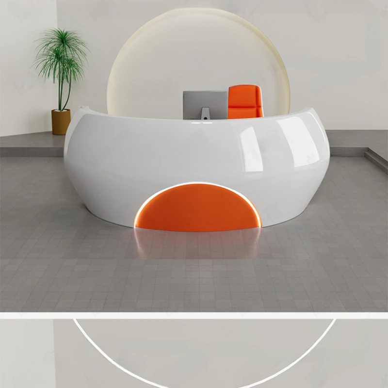 Glass fiber reinforced plastic paint reception desk creative circular simple fashion arc beauty salon cashier.