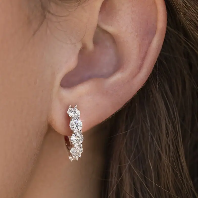 GRA 1,5 ct echte zertifizierte Moissanit-Diamant-Jubiläumsohrringe für Frauen, Geschenk, 925er Sterlingsilber, originaler feiner Luxusschmuck – Detail 8