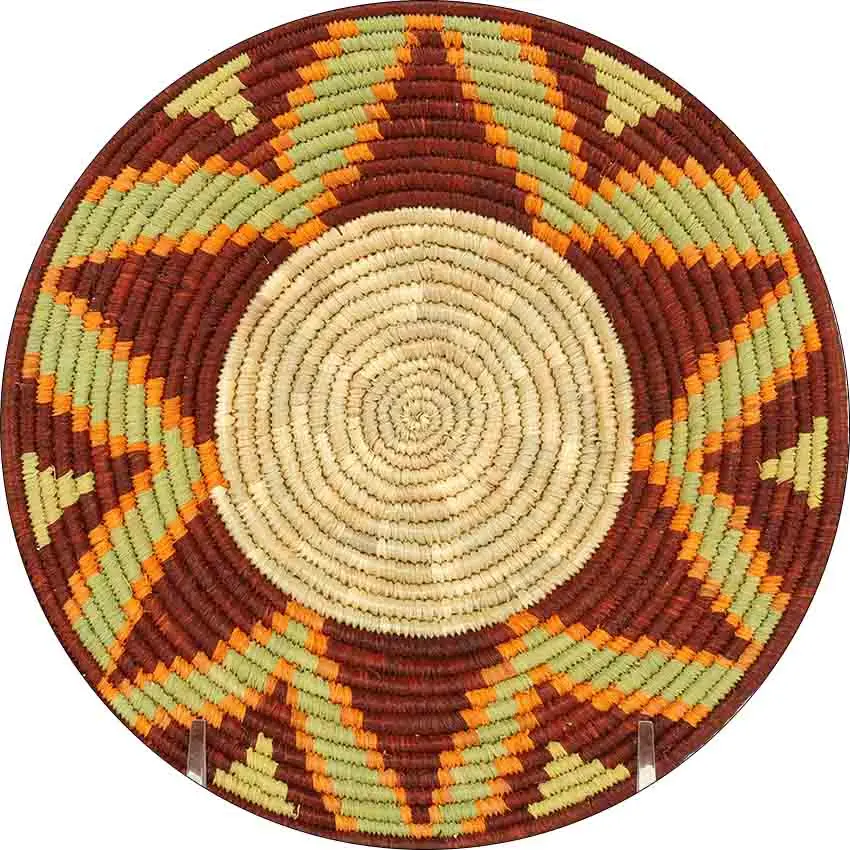 Mehofond Background Traditional Ethiopian Pattern Africa Colorful Basket Mexican Party Cultural Round Cover Decor Backdrop